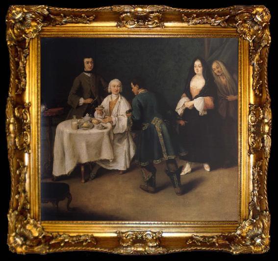 framed  Pietro Longhi The visit in the lord, ta009-2